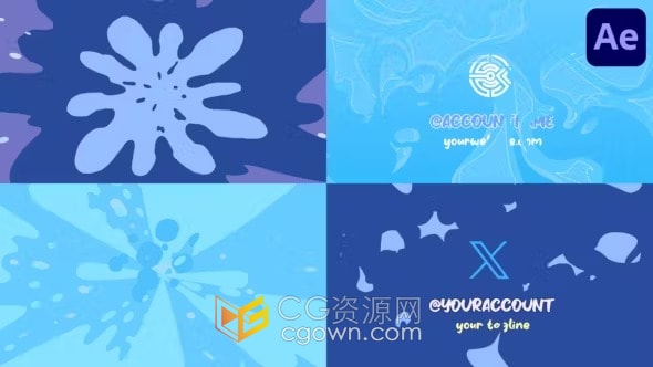 Liquid Motion Logo Opener色彩丰富卡通流体飞溅标志片头-AE模板