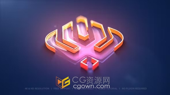 明亮辉光简单优雅公司品牌LOGO动画演绎-AE模板