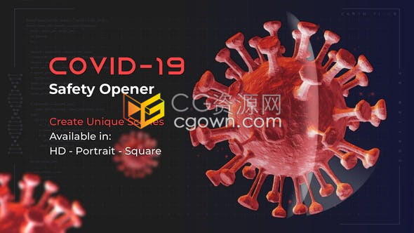 制作介绍新型冠状病毒肺炎相关宣传视频Covid-19信息-AE模板下载