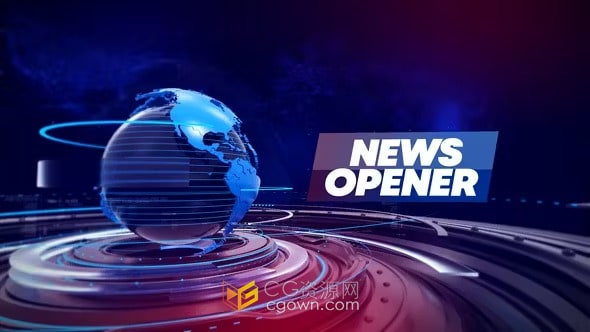 AE模板-3D地球科技感新闻片头News Opener