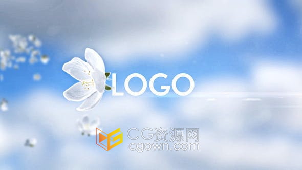 AE模板-飘动花瓣花卉新鲜花园花店宣传开场LOGO视频片头
