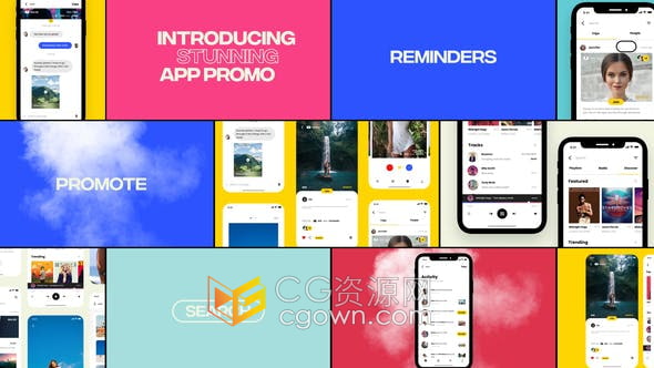 AE模板-App Promo应用商店设计介绍社交媒体UI展示视频