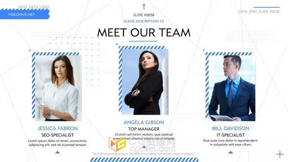 AE模板-简约线条背景干净企业宣传片制作