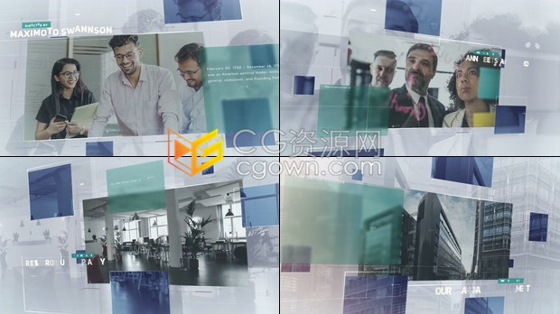 简约风格企业幻灯片公司商业活动介绍幻灯片时间线宣传视频-PR与AE模板下载