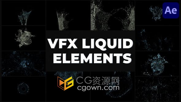 After Effects制作液体水流体特效视频效果VFX Liquid Pack