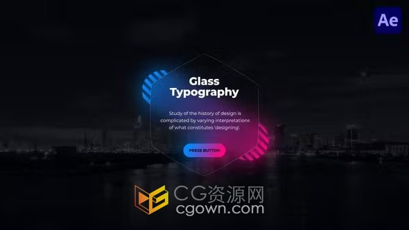 10个动态排版全屏玻璃标题动画-AE模板