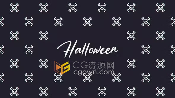 AE模板-超酷的万圣节主题元素动画背景