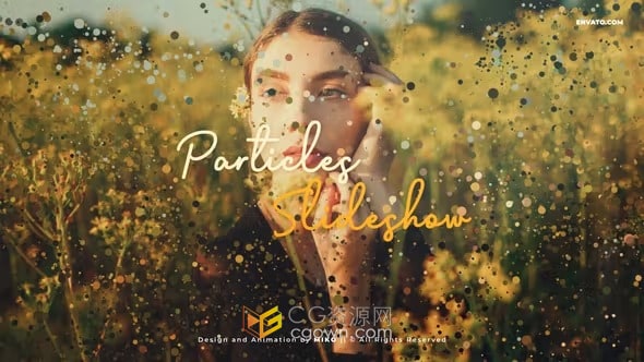 AE模板-独特粒子生成过渡效果照片相册