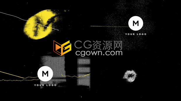绘制Grunge扭曲涂抹故障效果LOGO动画视频片头-AE模板