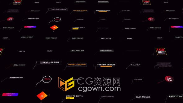 AE模板-32 Call Out Title Pack呼出标题视频字幕文字动画效果