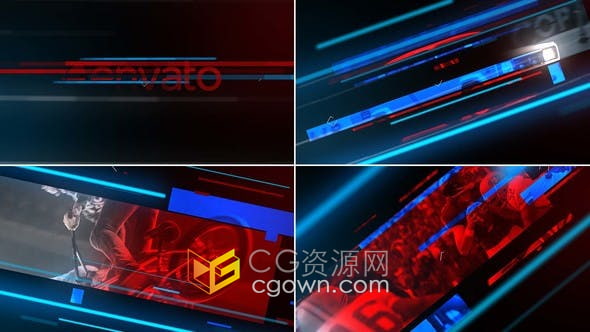 AE模板-滑动条形图形遮罩展示照片或视频动画宣传体育运动或游戏