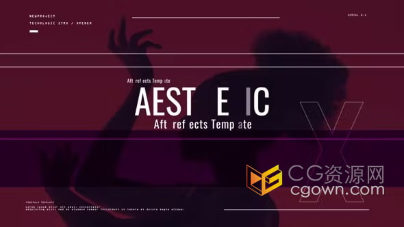 AE模板-快速节奏感乐队俱乐部开场舞蹈剪影人物动画闪烁效果音乐片头