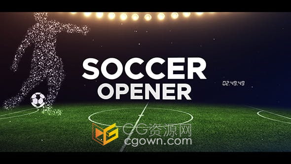 AE模板-足球体育节目开场视频游戏预告片介绍动画制作