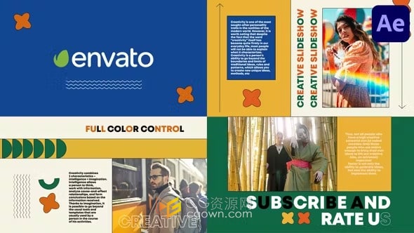 After Effects多彩创意幻灯片宣传视频-AE模板