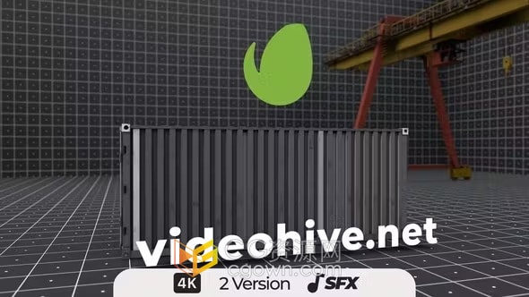 AE模板-3D工业运输集装箱物流配送领域公司LOGO动画