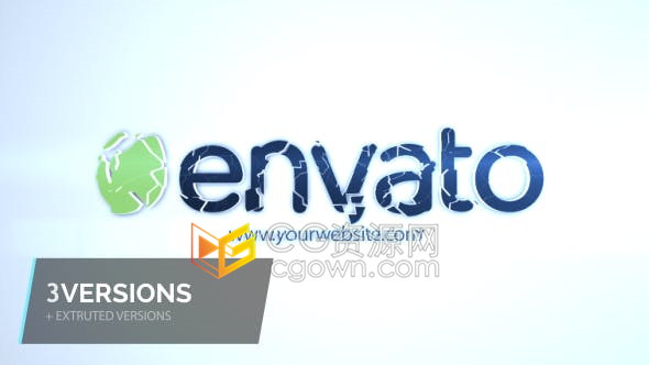 AE模板3种动画效果明亮光效视频片头碎片汇聚LOGO标志动画