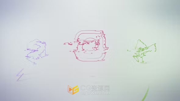 AE模板-不良信号rgb分裂动态故障标志动画