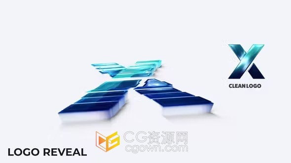 明亮多彩玻璃材质切割拼接LOGO动画水波纹效果-AE模板