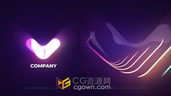 明亮光线演绎快速多彩企业LOGO片头-AE模板