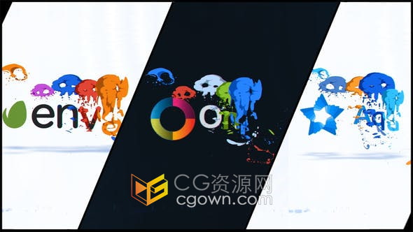 AE模板-手绘爆炸烟雾卡通效果LOGO视频片头