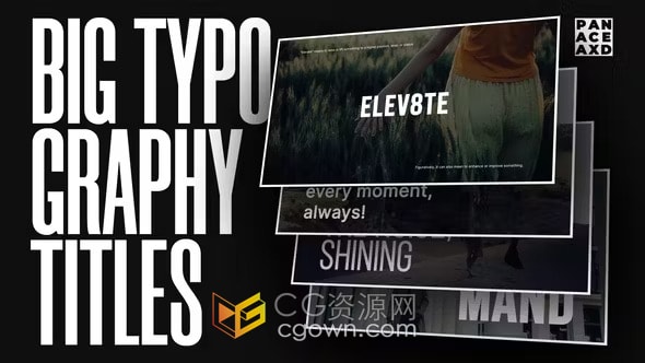 10种独特的大字体标题动画-AE模板