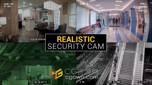 8种逼真的安全摄像头闭路电视效果-AE模板