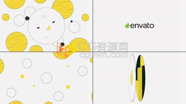 AE模板动态线条形状图层巧妙融合圆圈动画视频LOGO片头