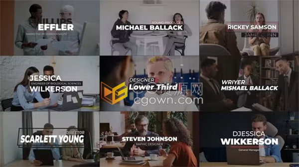 AE模板-简单企业宣传视频包装字幕公司标题动画Lower Thirds