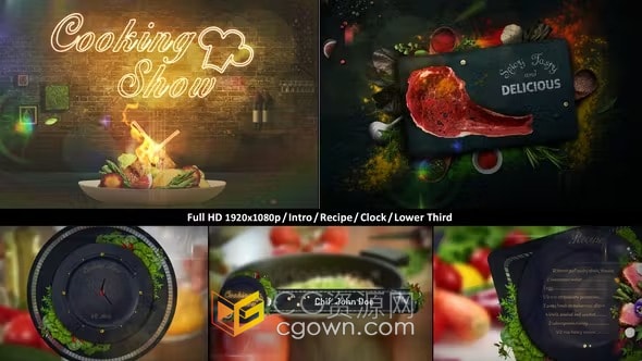 AE模板-美容餐厅烹饪节目包装Cooking Show Pack