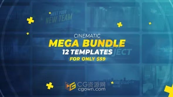 AE模板-12种电影定格动画舞蹈表演老派太空火花星光预告片合集