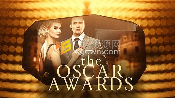 AE模板晚会活动包装视频制作金黄色颁奖典礼婚礼相册视频