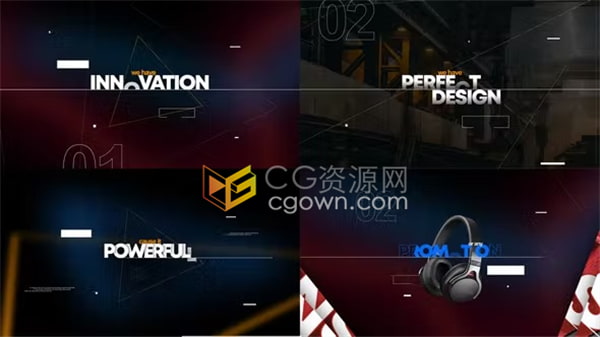 AE模板-3D空间感缩放和旋转4K文本层隧道过渡创意介绍标题动画