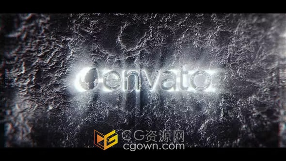 3D黑暗洞穴岩石壁场景标志动画-AE模板