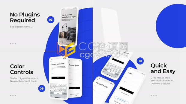 AE模板手机APP应用设计UI与UX功能介绍商务服务推广宣传广告视频
