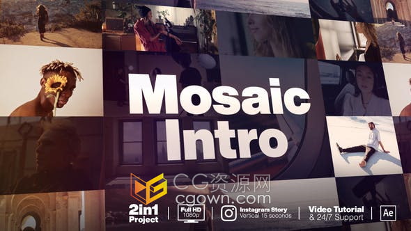 AE模板-照片视频墙动画宣传介绍视频片头效果制作