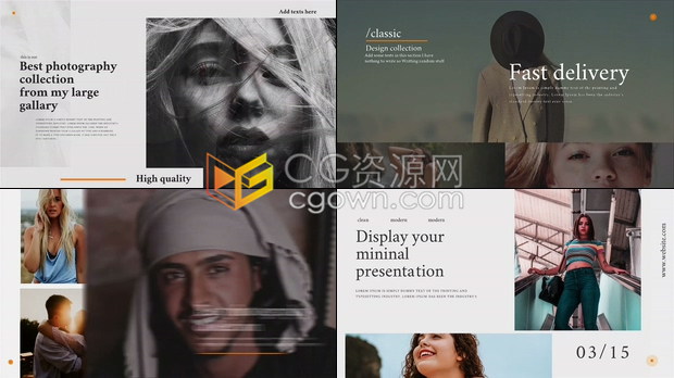 AE模板-优雅精美图文相册视觉演示摄影作品时尚活动视频相册