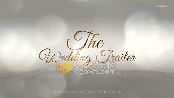 Wedding Trailer AE模板婚礼视频制作精美金色标题浪漫动画