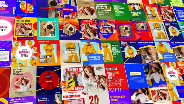AE模板-50个很棒社交媒体动态帖子短视频制作Pop Social Posts