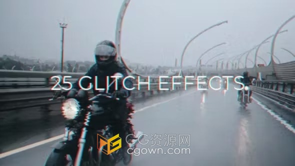 25种故障特效叠加元素Glitch FX-AE模板
