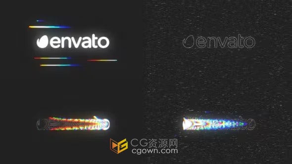 AE模板-简单小故障标志动画Glitch Logo Reveal