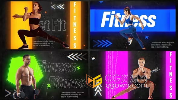 AE模板-超燃火花故障激情燃烧健身和体育运动幻灯片