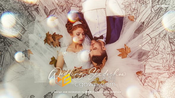 AE模板-Wedding Slideshow婚礼幻灯片漂亮唯美婚纱照片视频相册