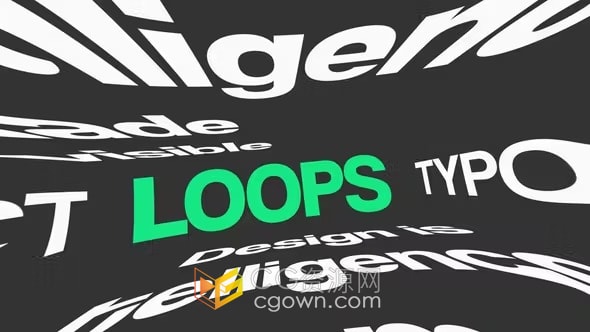 12个独特而迷人的循环排版动画集合-AE模板