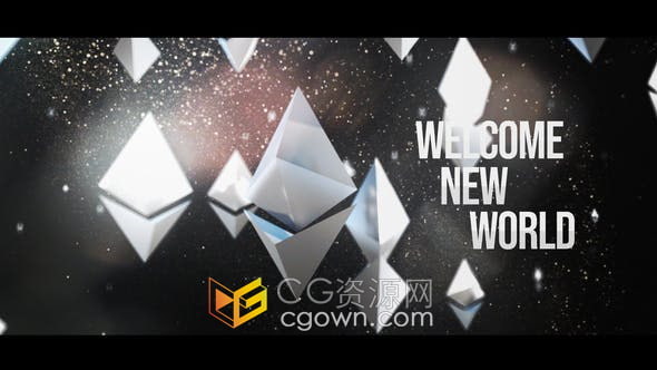 AE模板-粒子图形场景动画宣传介绍开场视频Ethereum Titles