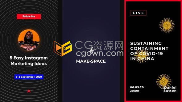 AE模板15个精心设计社交媒体小视频广告动画制作业务促销