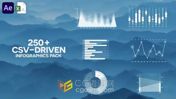 250+ CSV驱动的信息图表包元素免费下载-AE模板