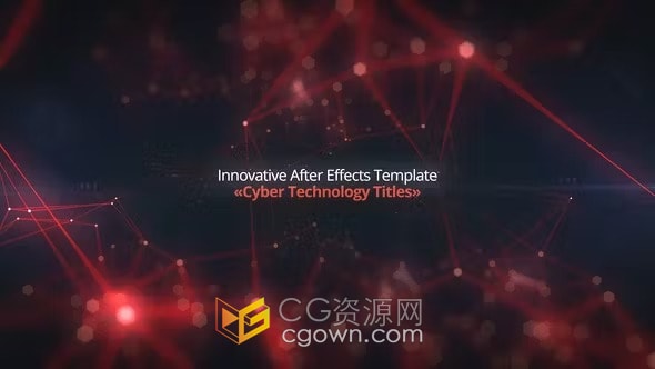 AE模板-粒子线条网络技术标题数字商业大数据开场预告片