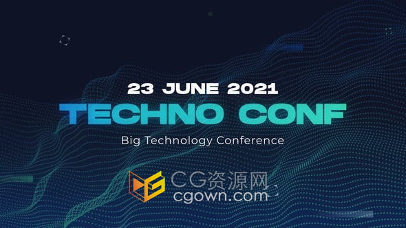 AE模板-数字会议宣传片云计算机商业团队教育活动介绍视频