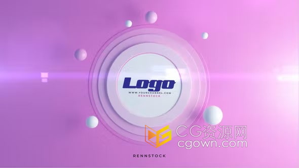 AE模板-简单大方三维圆形标志动画3d Circle Logo