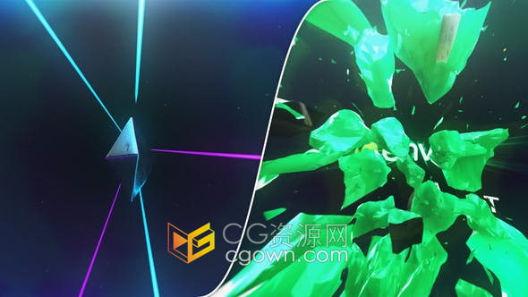 AE模板-星云迷雾中飞过星星金属物体坍塌重生LOGO动画视频片头